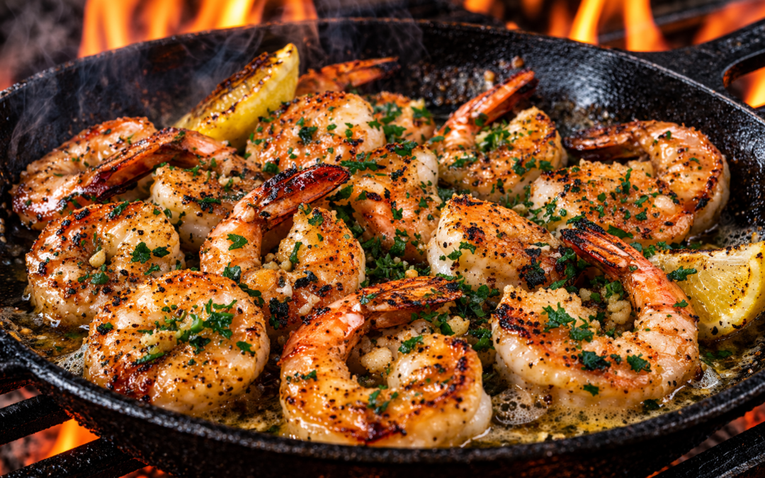 Open-Flame Garlic Butter Shrimp