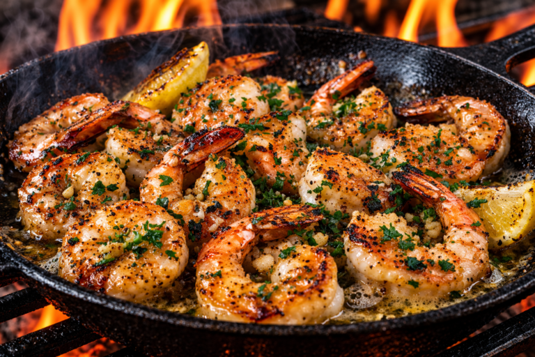Open-Flame Garlic Butter Shrimp